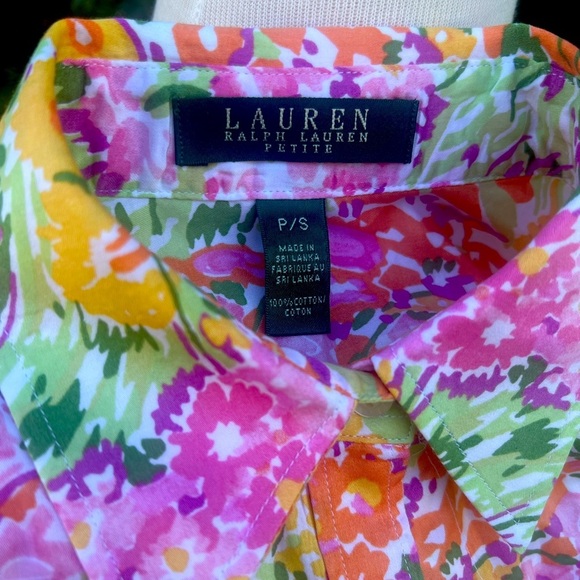 Ralph Lauren Floral 💐Button Down Shirt - Pink, Yellow, Green - Picture 3 of 6